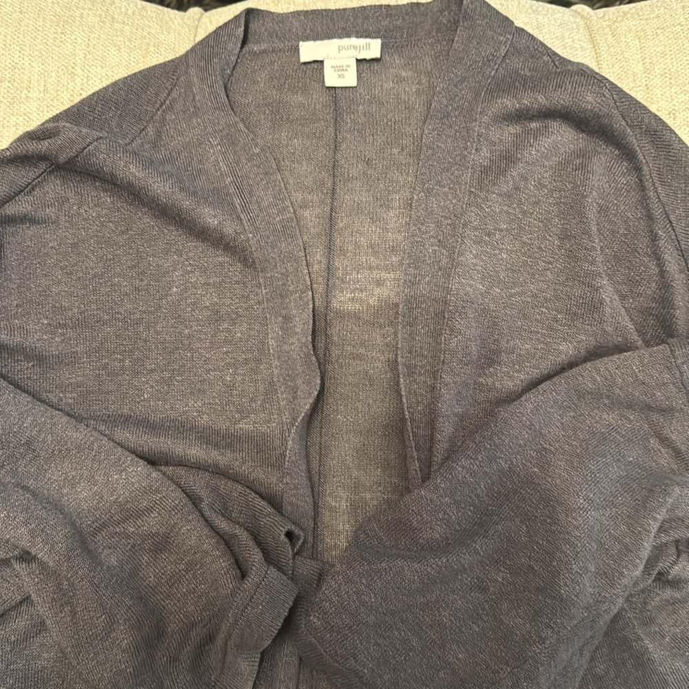 J.Jill linen Open Front  Cardigan